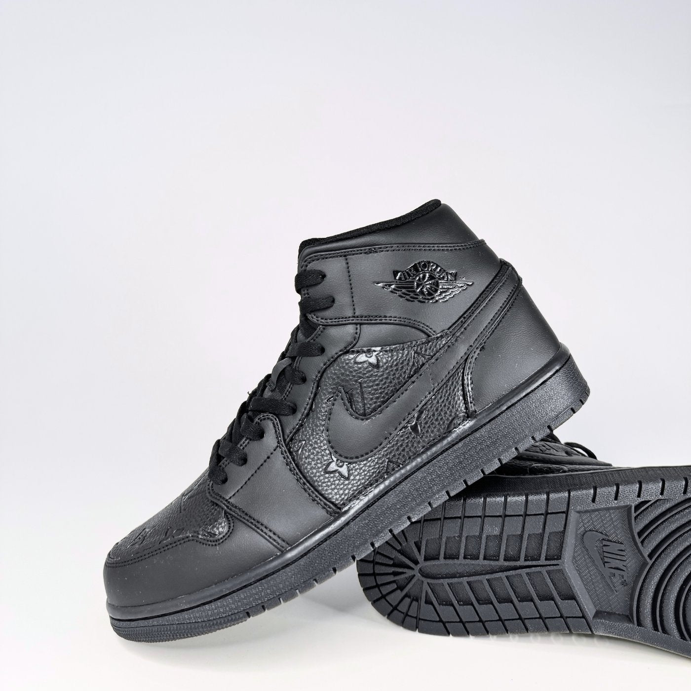 Black LV Jordan 1 Mid