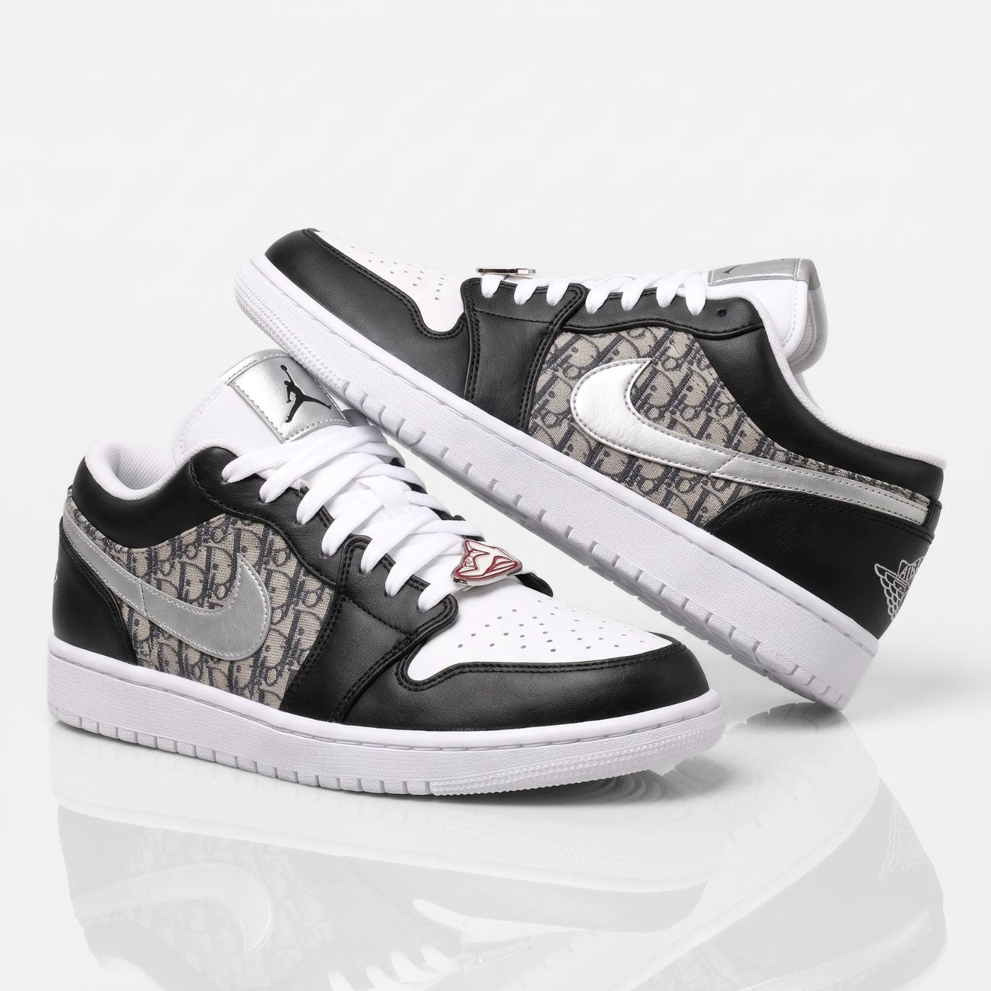 Silver Dior Air Jordan 1 Low
