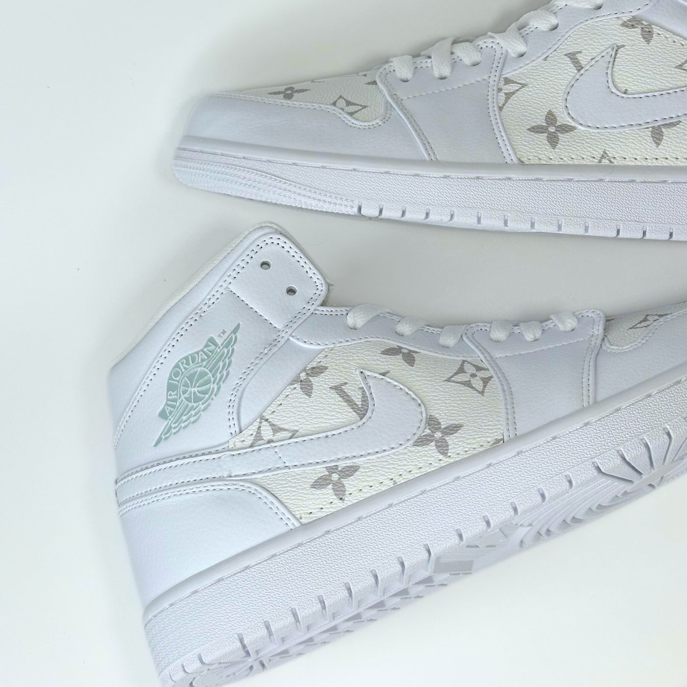 White LV Jordan 1 Mid