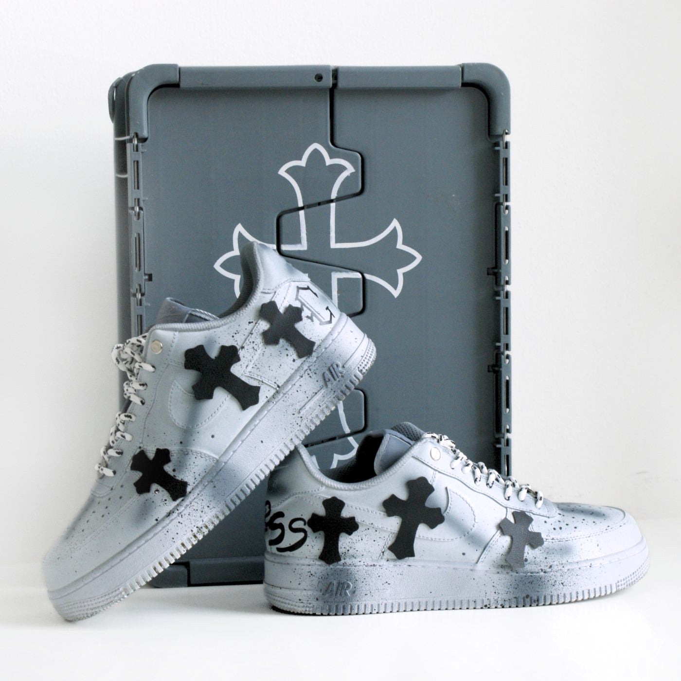Blue Chrome Hearts Air Force 1