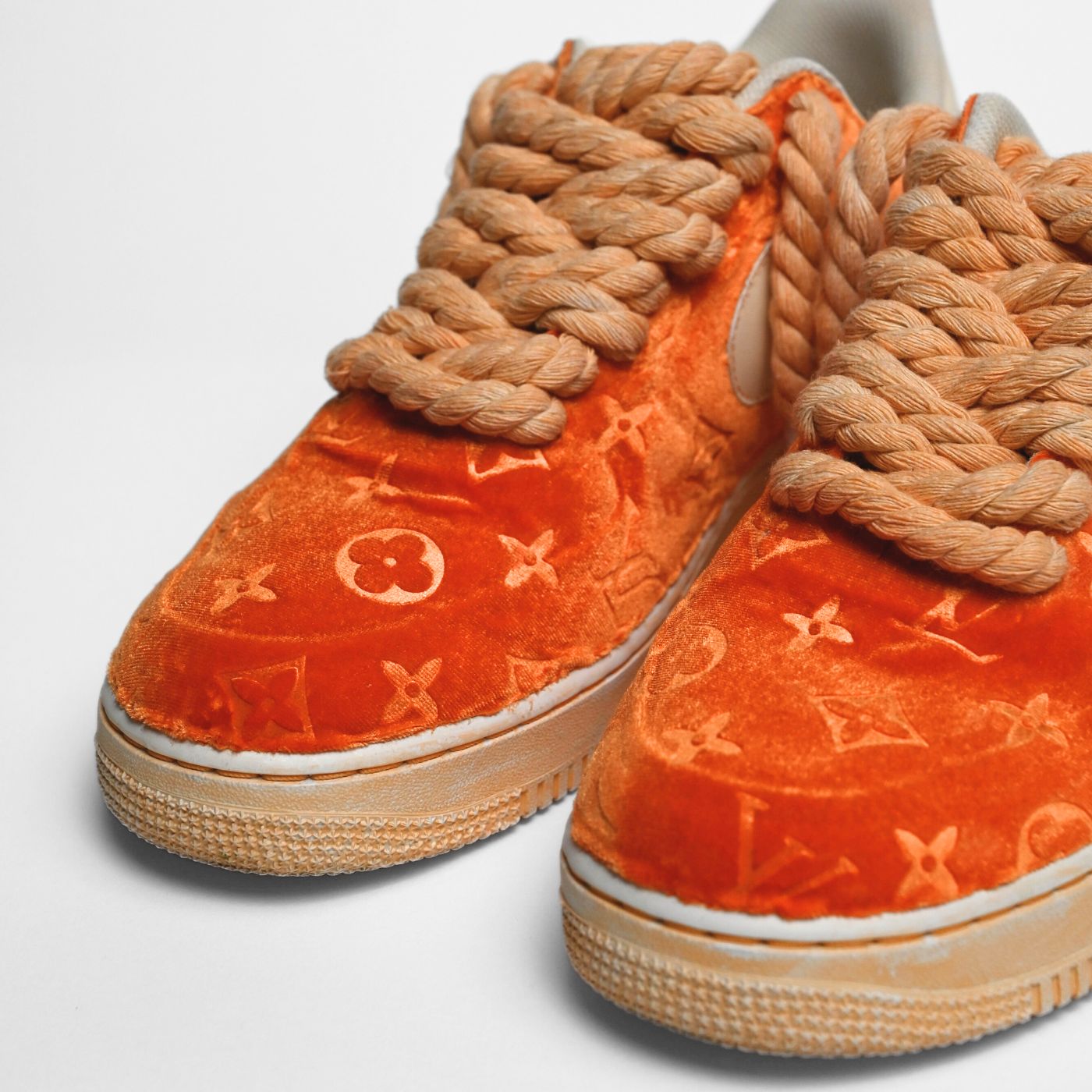 Orange LV Velvet Air Force 1