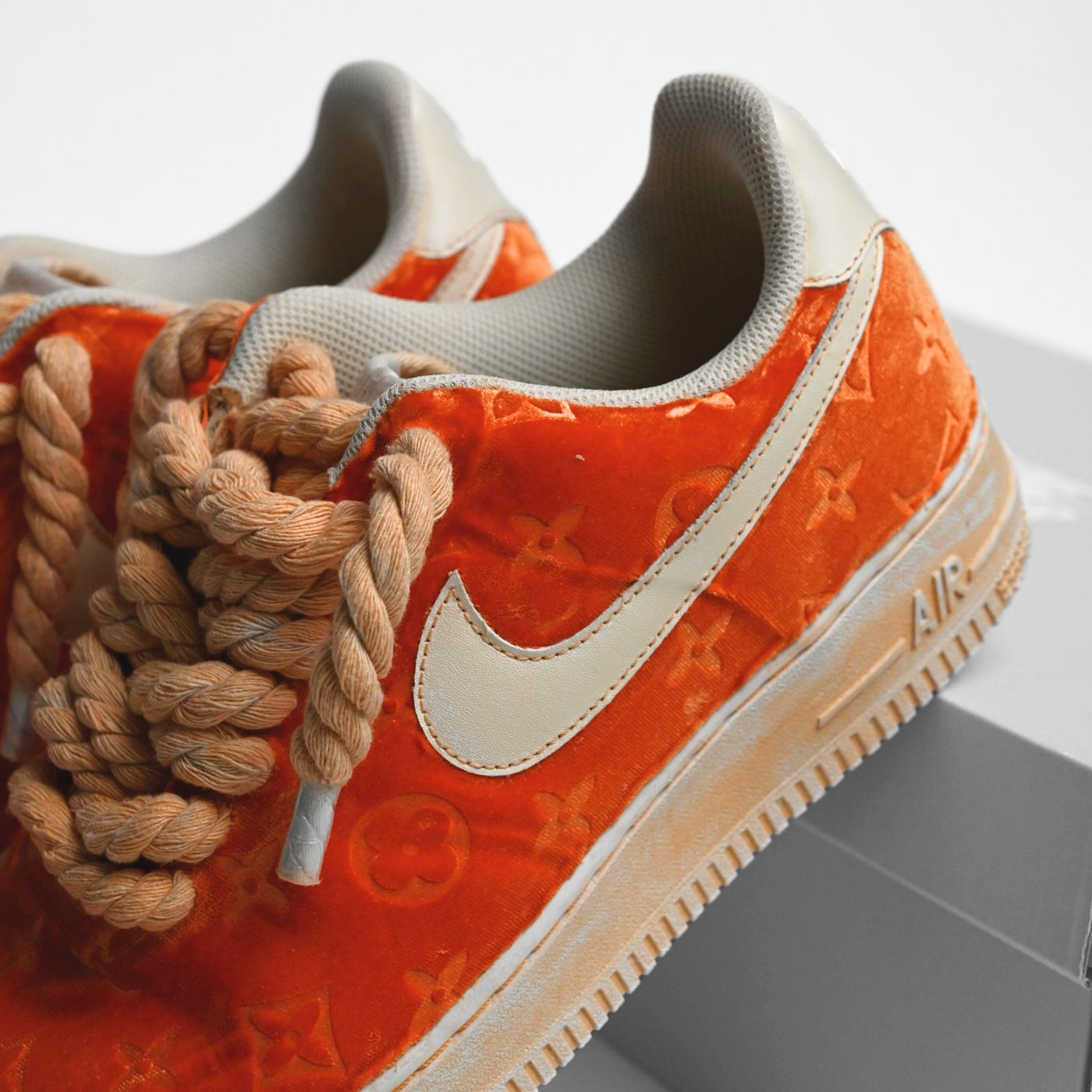Orange LV Velvet Air Force 1