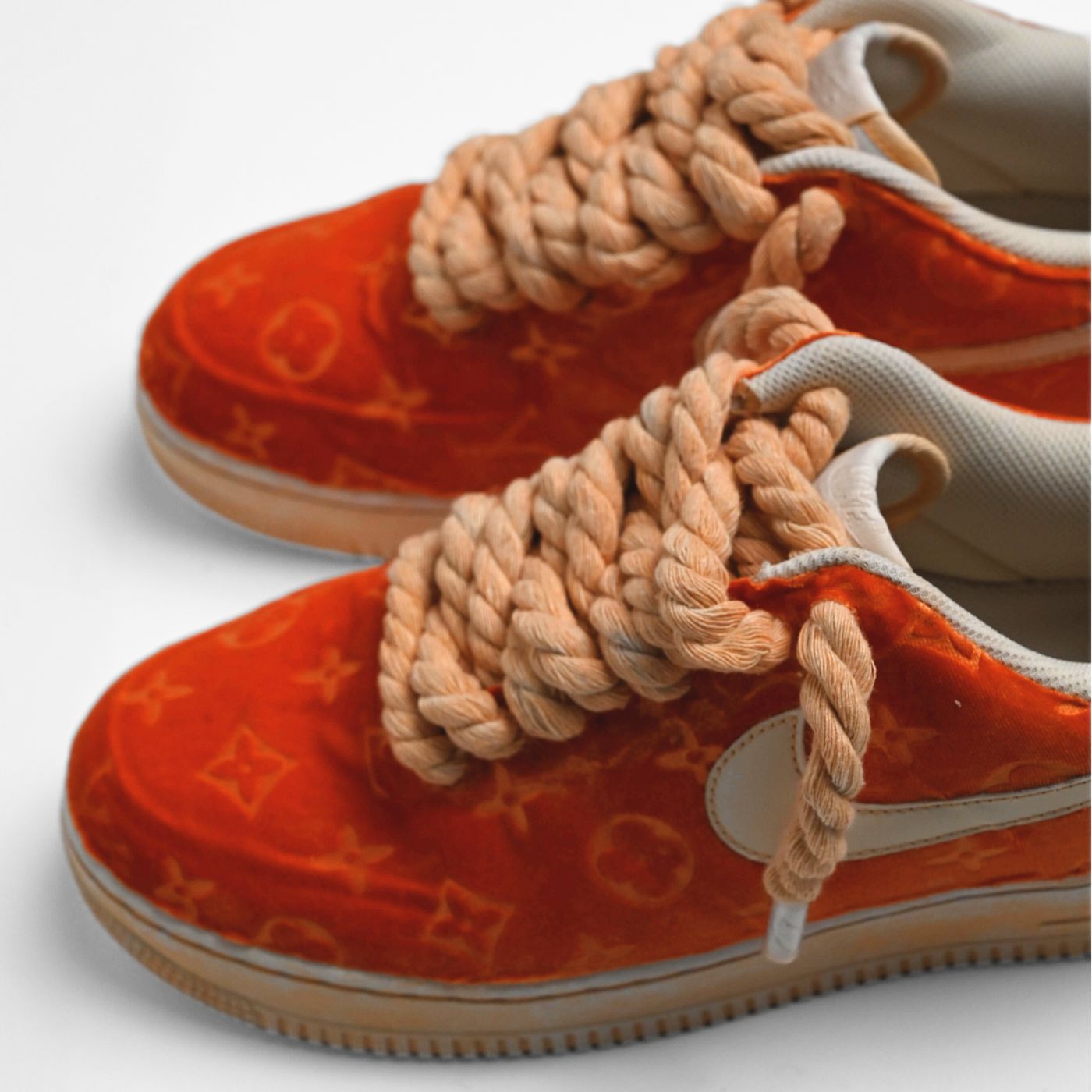 Orange LV Velvet Air Force 1