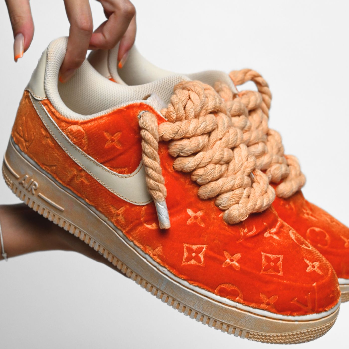 Orange LV Velvet Air Force 1