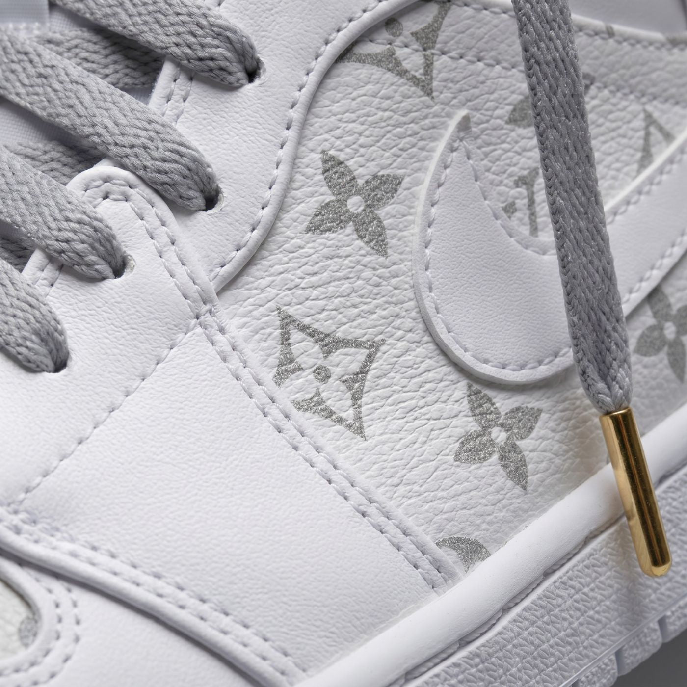 White LV Jordan 1 Mid