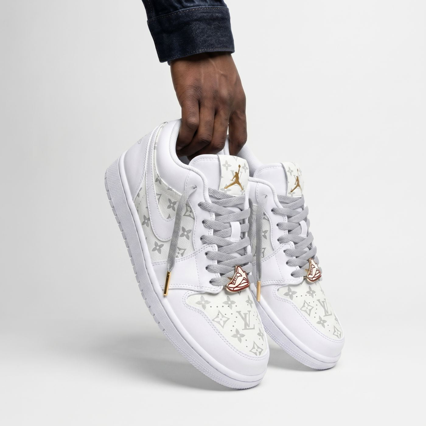 White LV Jordan 1 Low