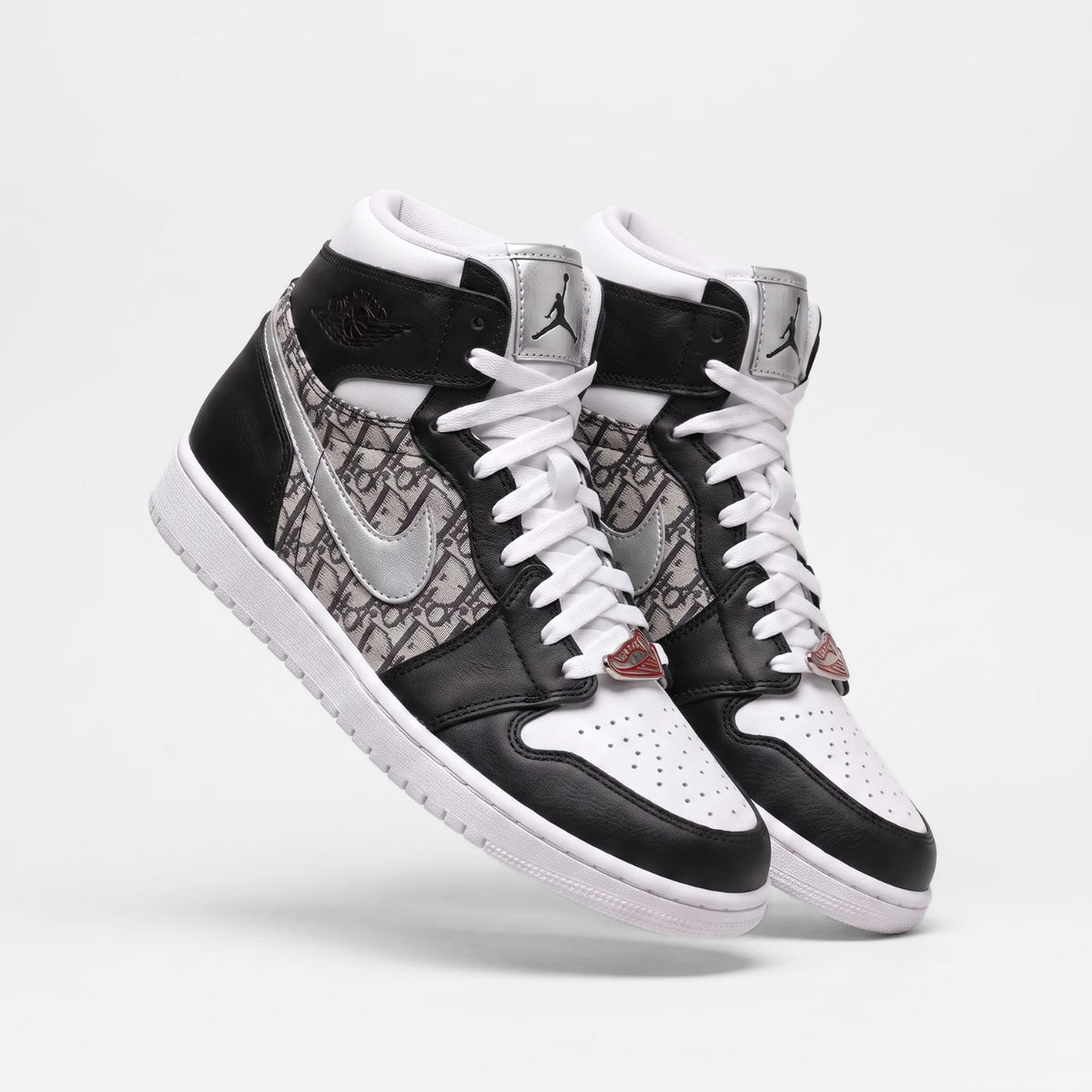Silver Dior Air Jordan 1 High