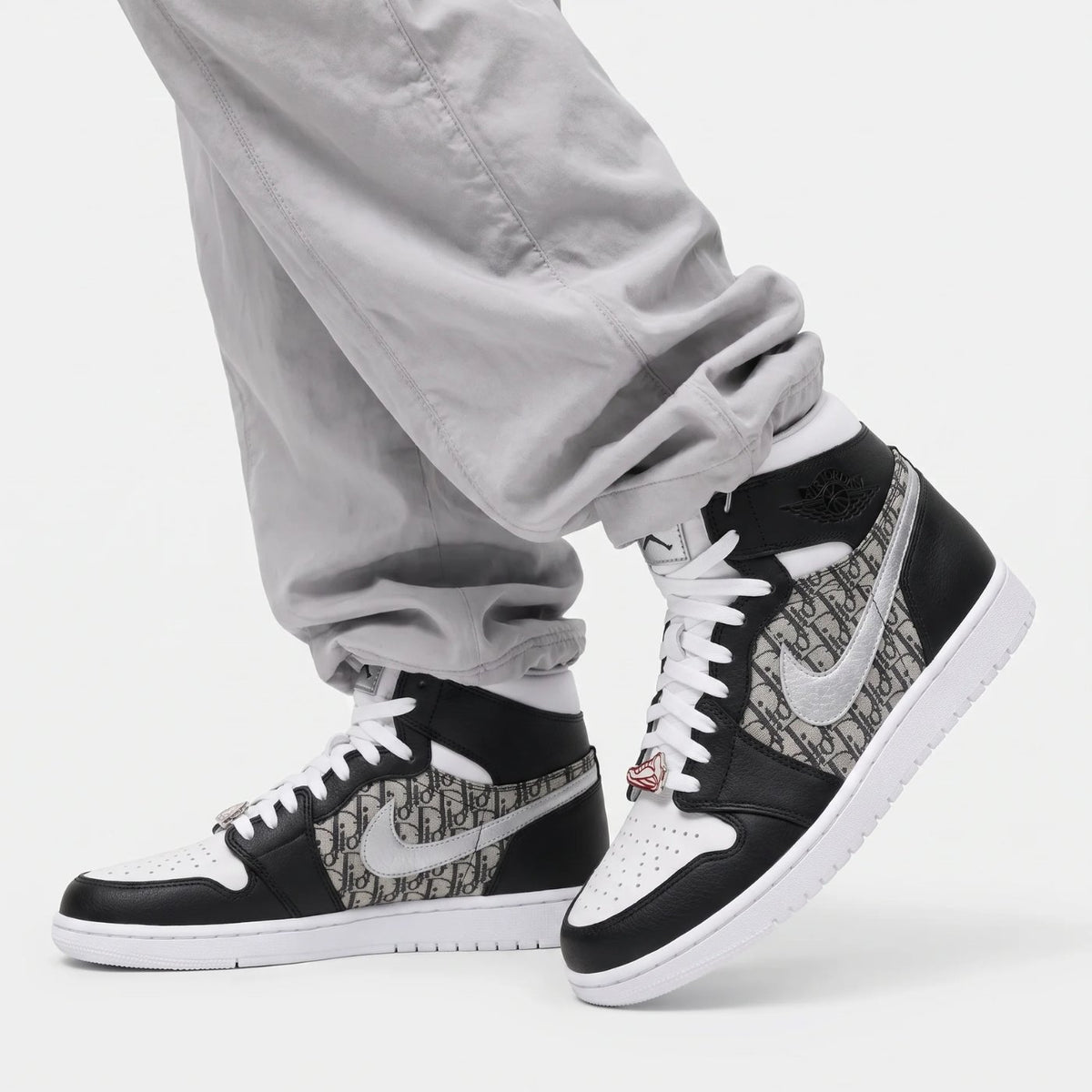 Silver Dior Air Jordan 1 High