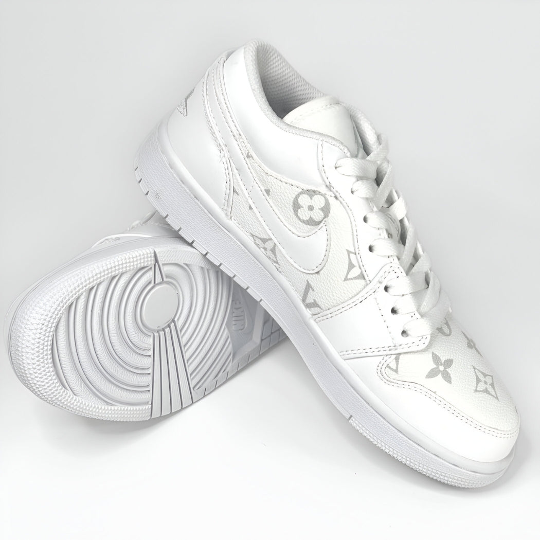 White LV Jordan 1 Low