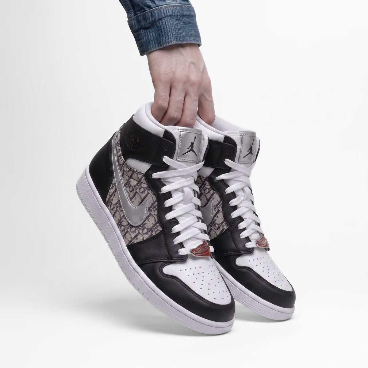 Silver Dior Air Jordan 1 High