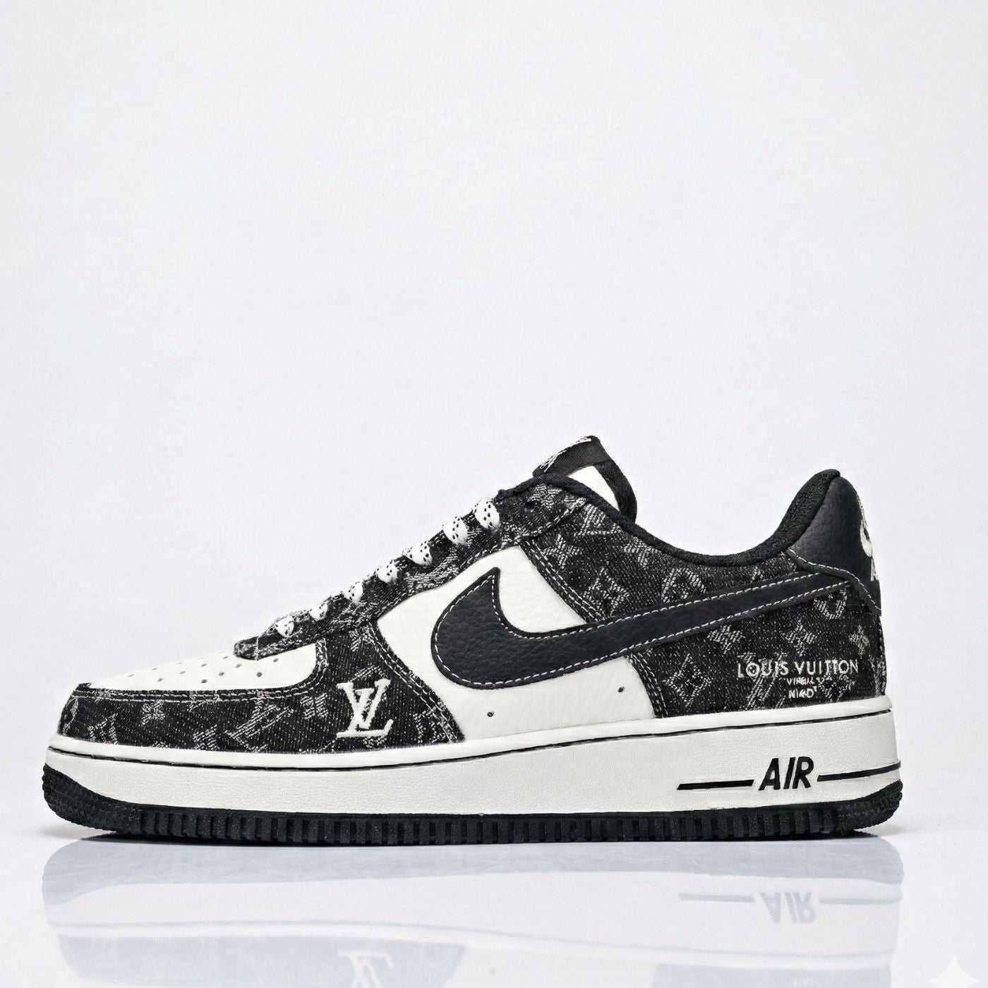 Black Denim LV Air Force 1
