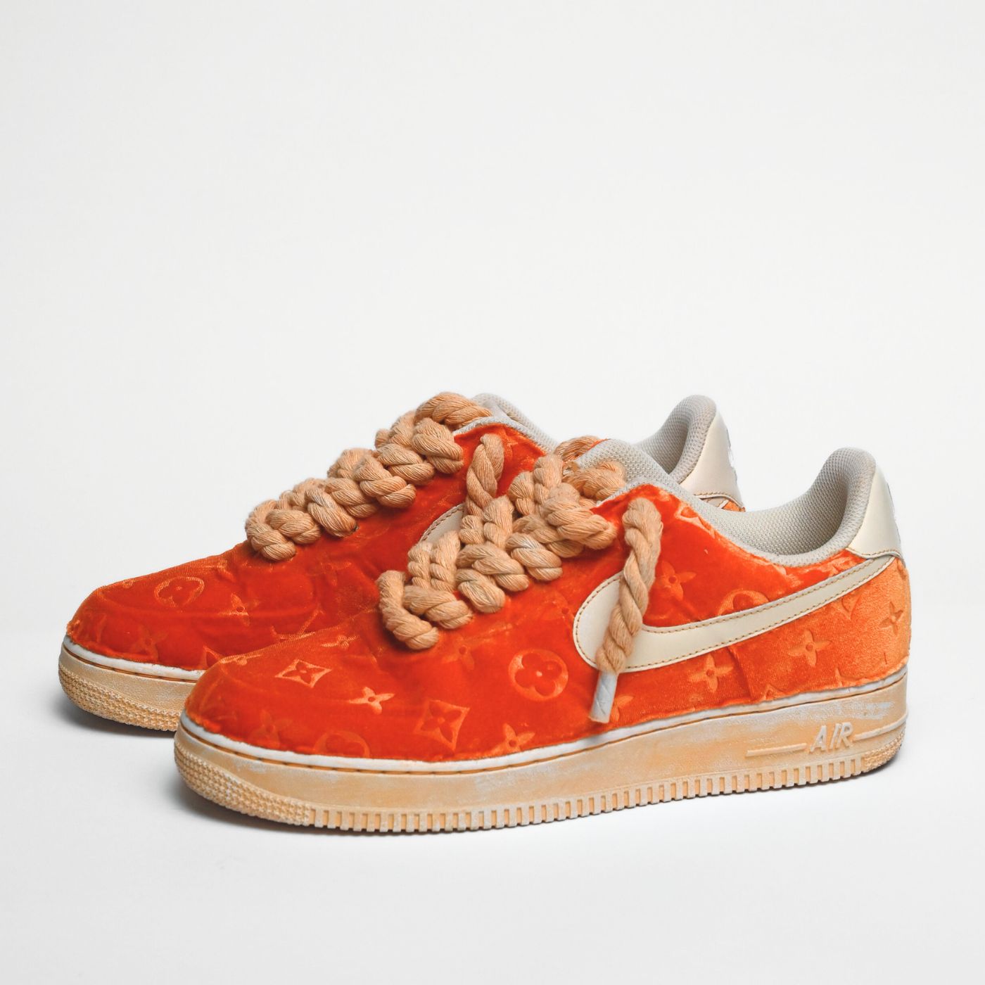 Orange LV Velvet Air Force 1