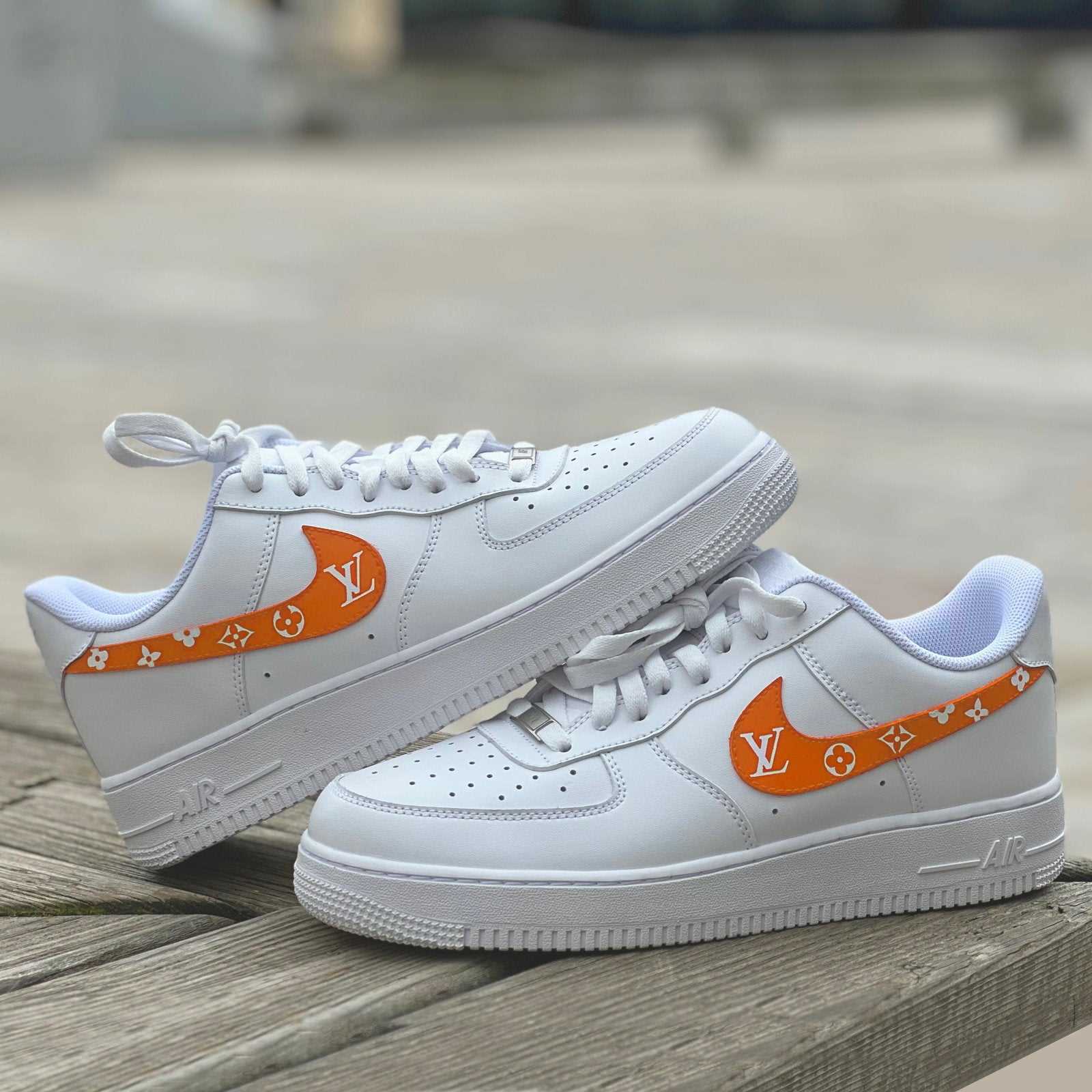 Yellow 'Louis Vuitton' Air Force 1 Custom Sneakers