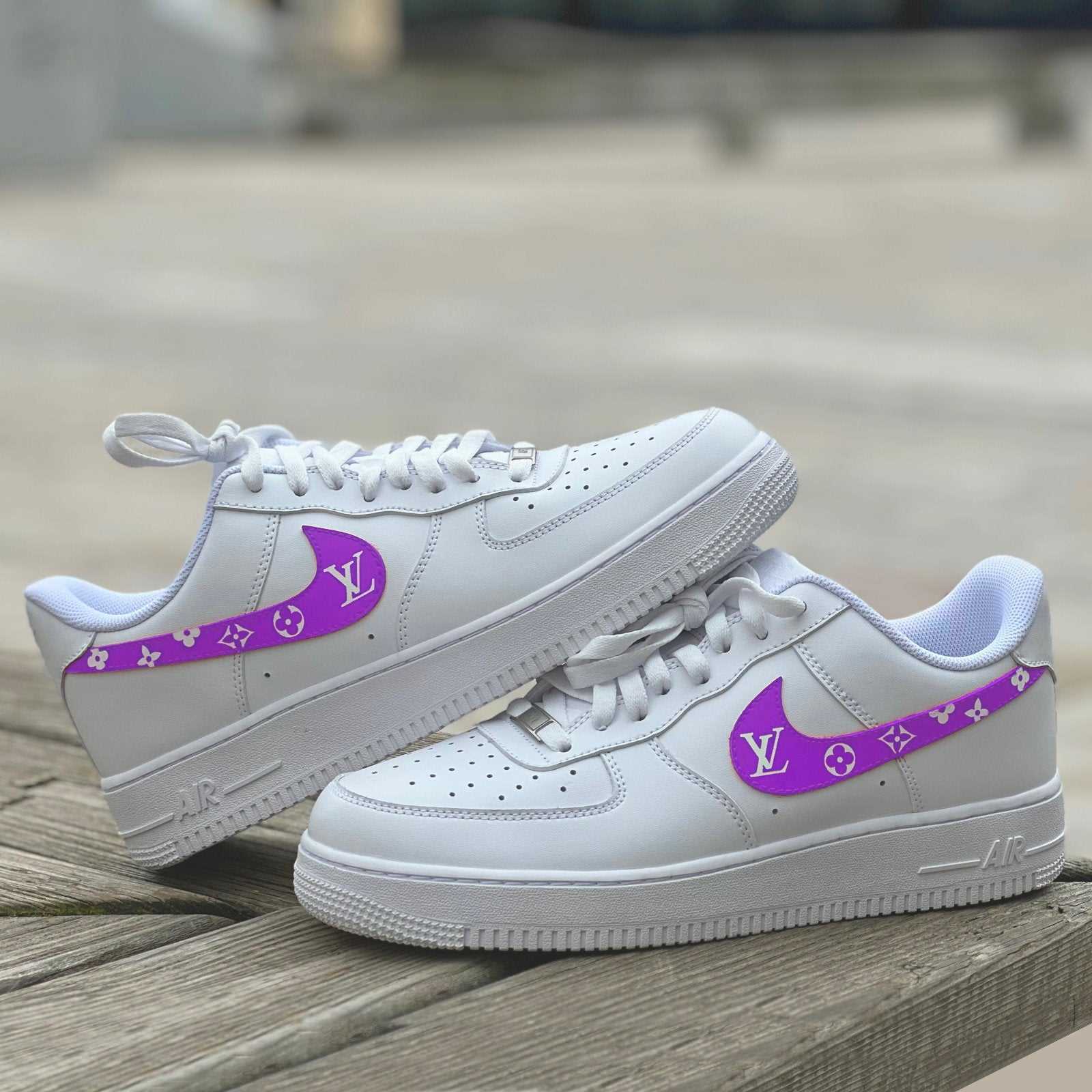Purple 'Louis Vuitton' Air Force 1 Custom Sneakers