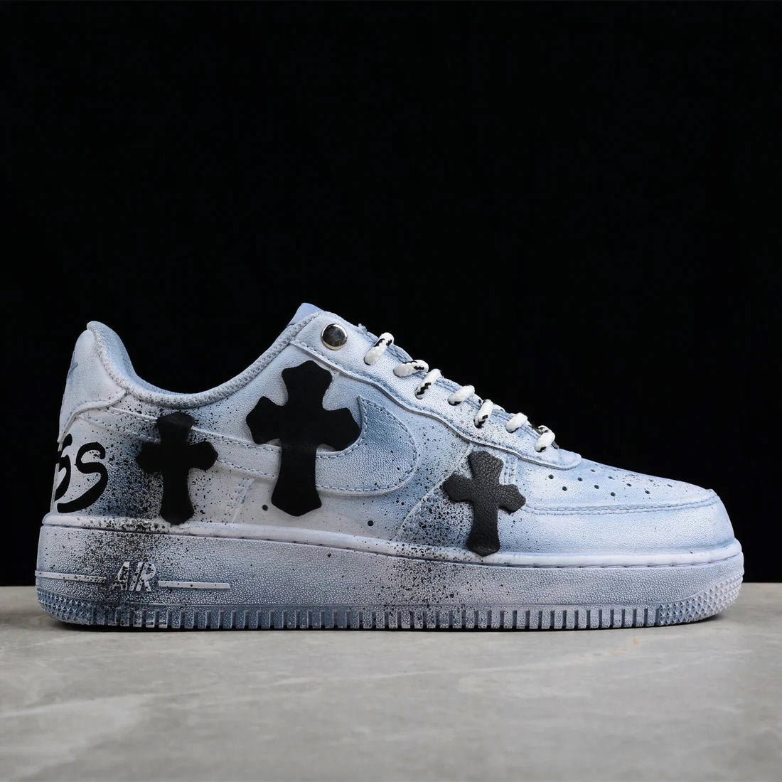 Blue Chrome Hearts Air Force 1