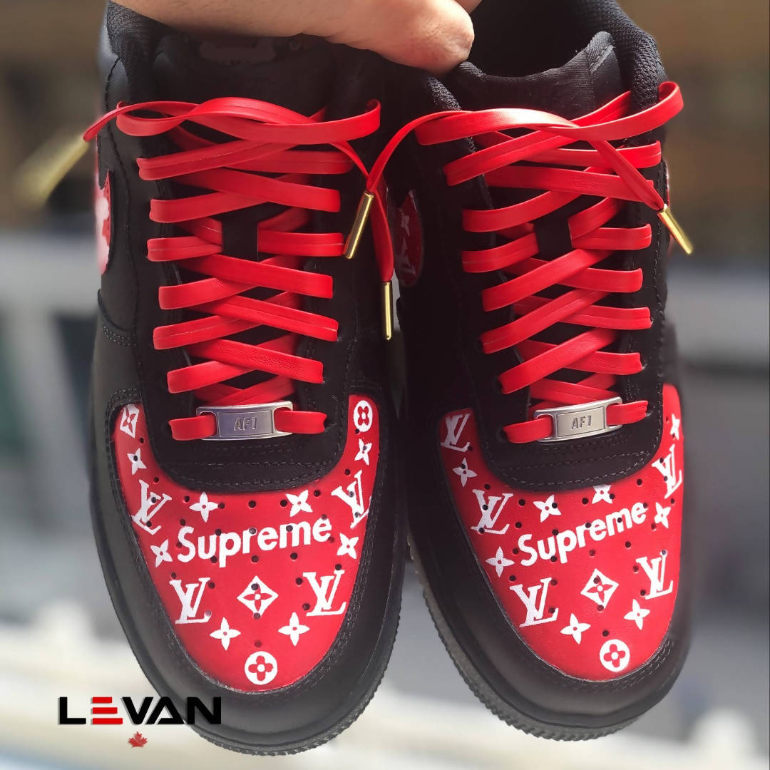 Custom “Sexyy Red” LV AF1 These customs feature a red Louis