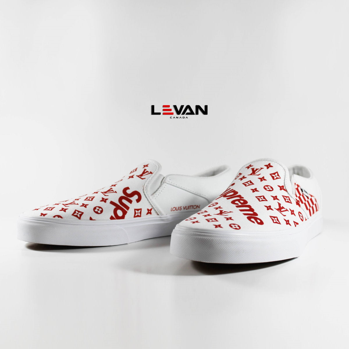 Supreme Louis Vuitton Vans Slip Ons