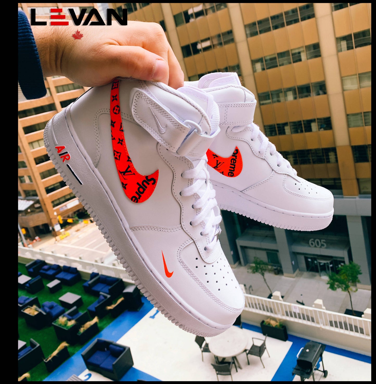 'LV Supreme Swoosh' Air Force 1