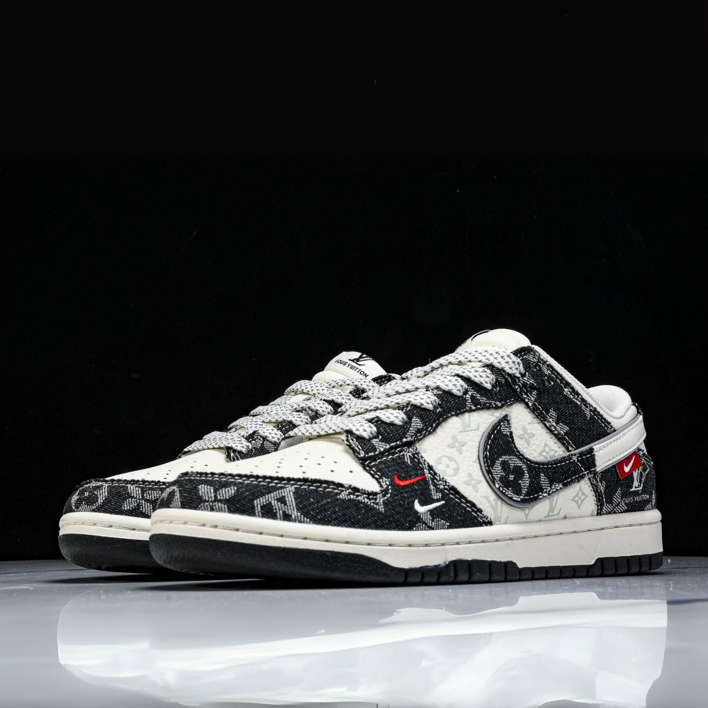 Black Denim LV Dunks Low