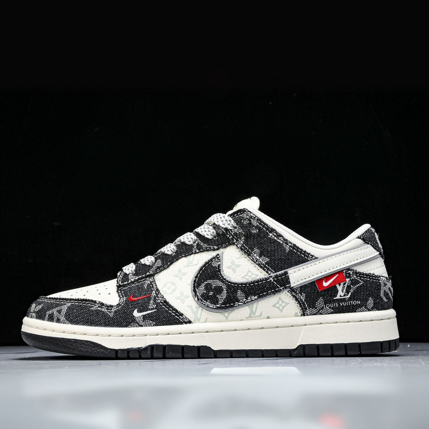 Black Denim LV Dunks Low