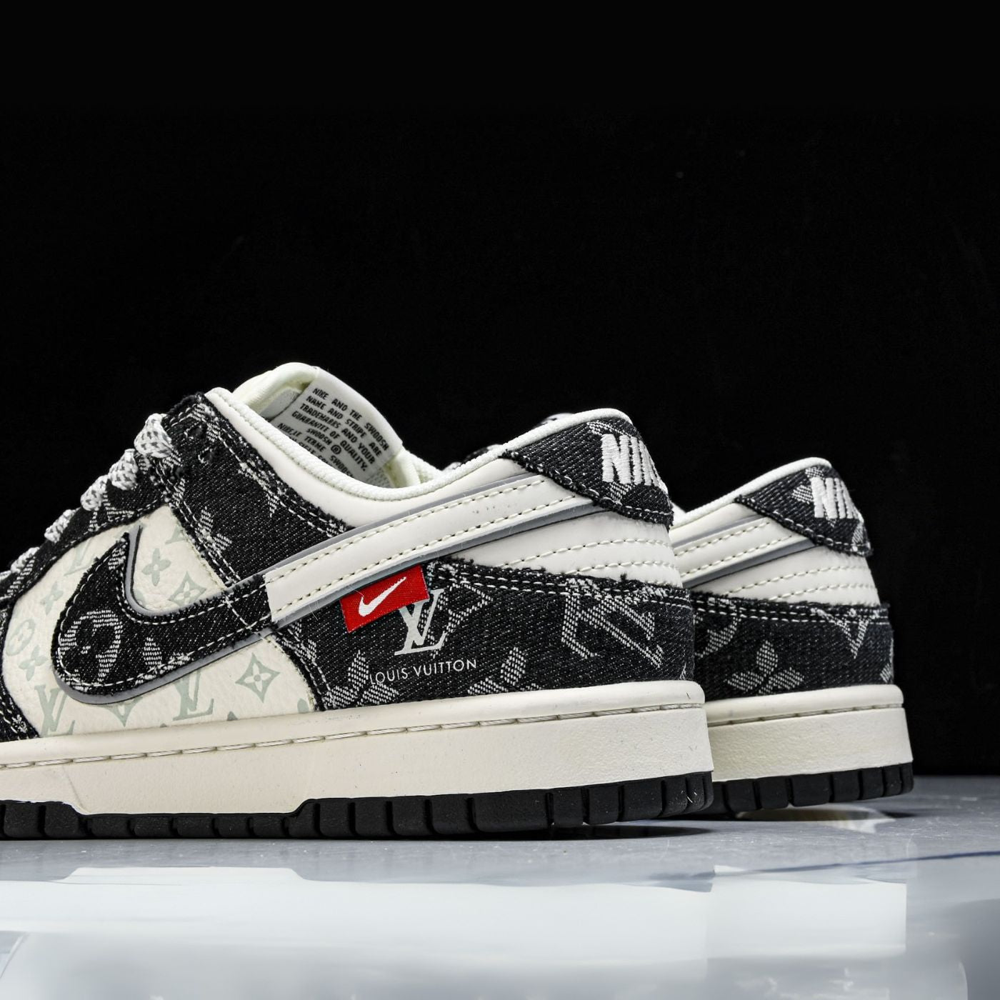 Black Denim LV Dunks Low