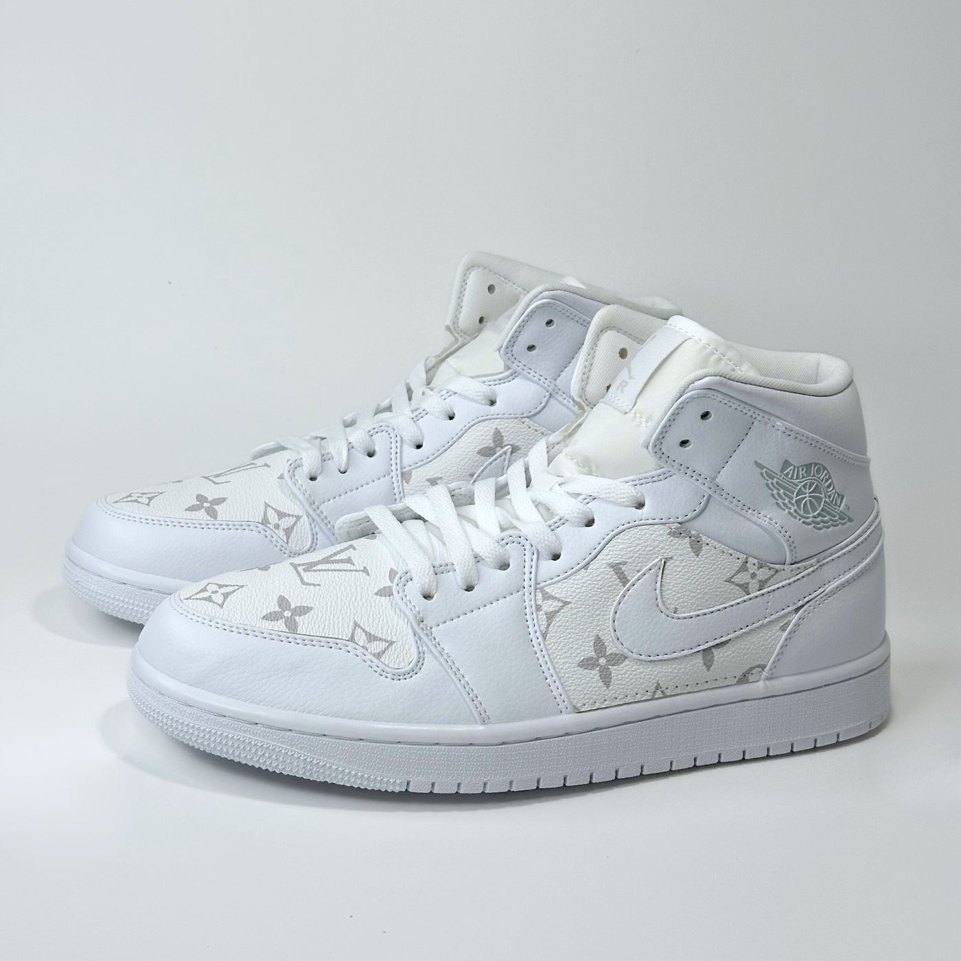 White LV Jordan 1 Mid