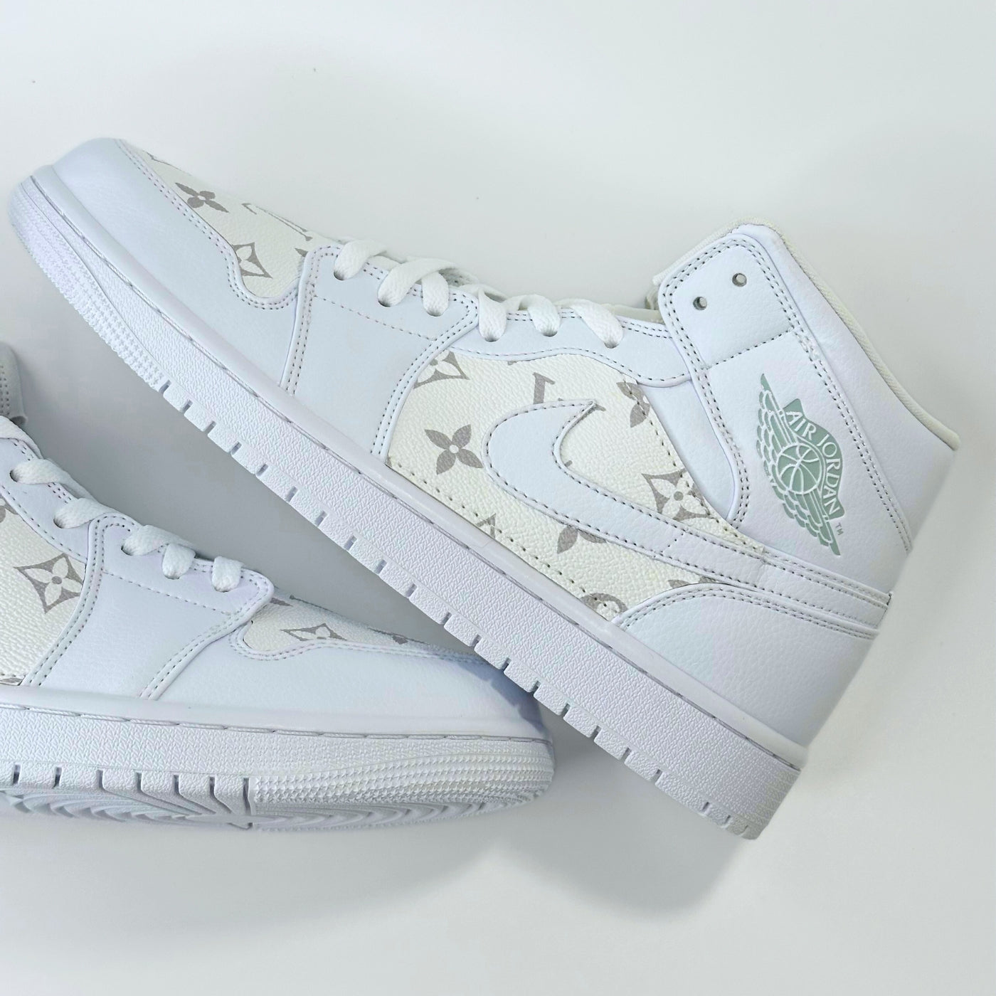 White LV Jordan 1 Mid