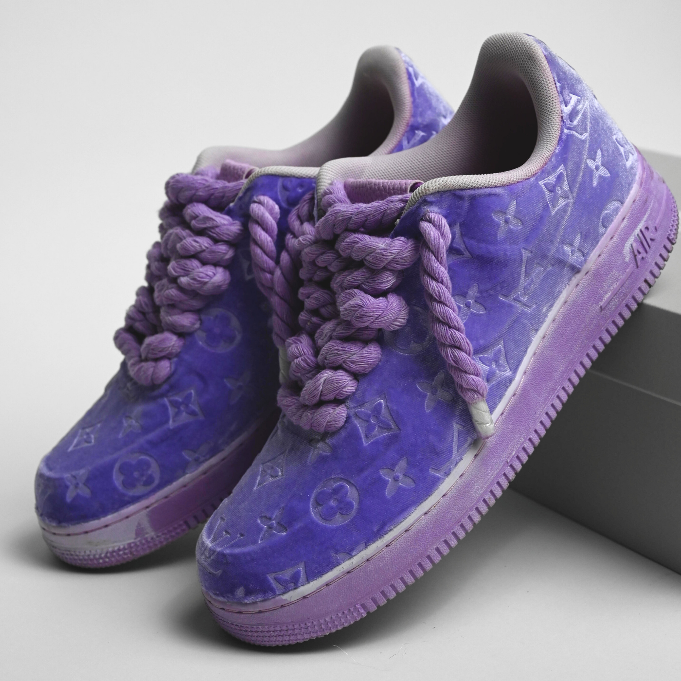 Purple LV Velvet Air Force 1