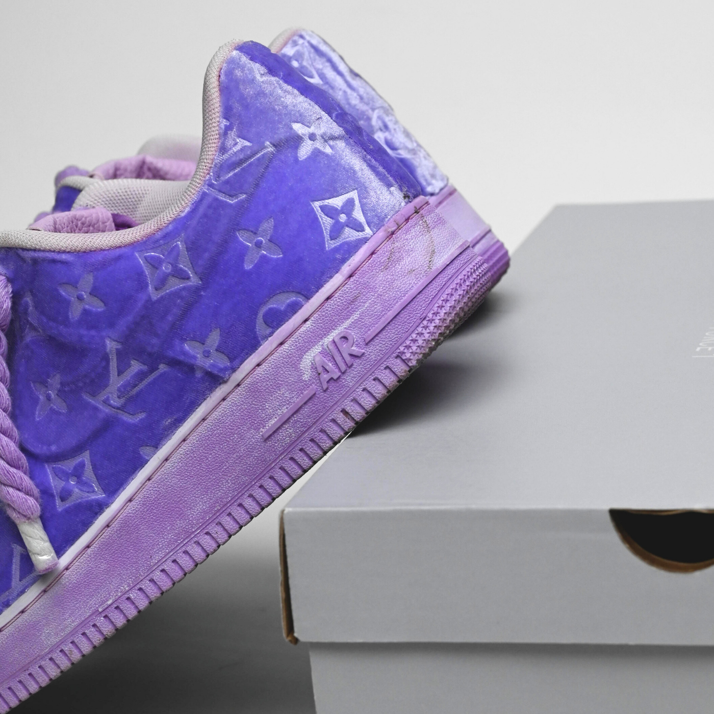 Purple LV Velvet Air Force 1