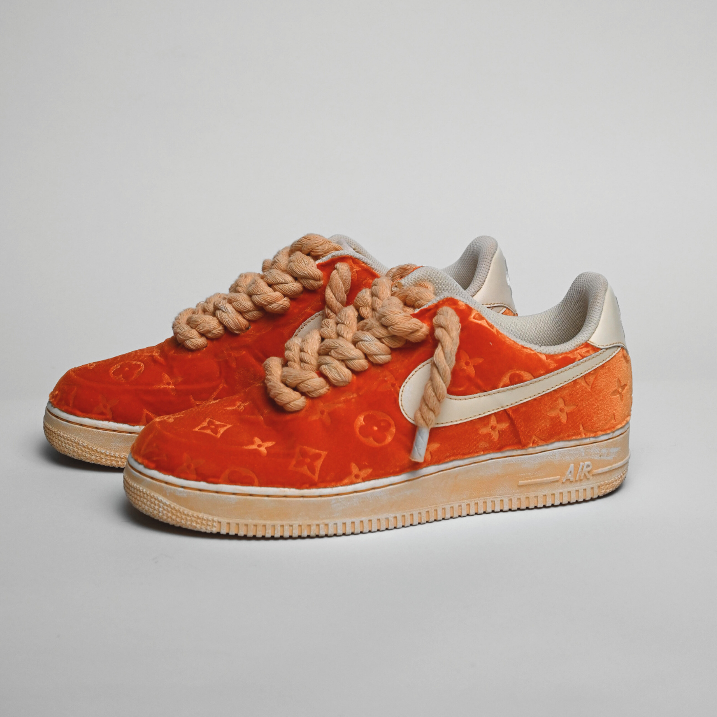 Orange LV Velvet Air Force 1