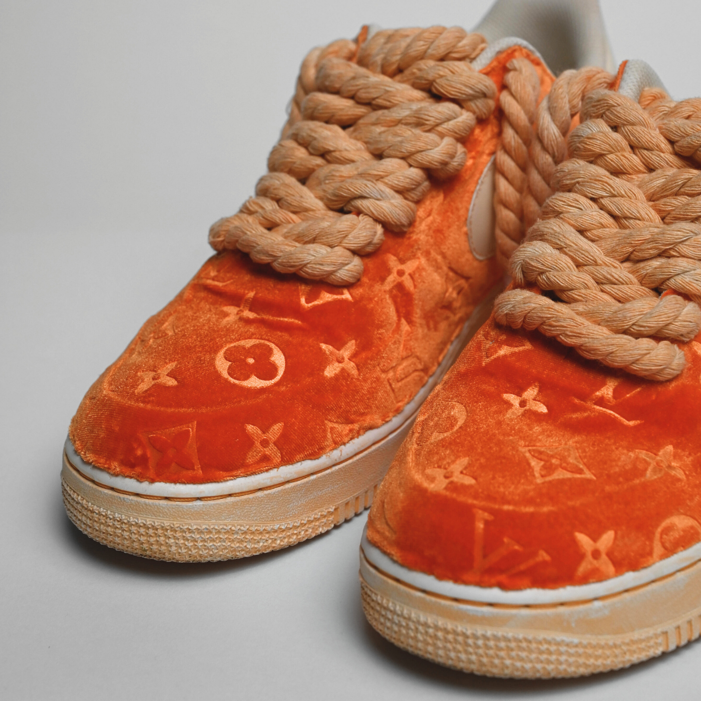 Orange LV Velvet Air Force 1