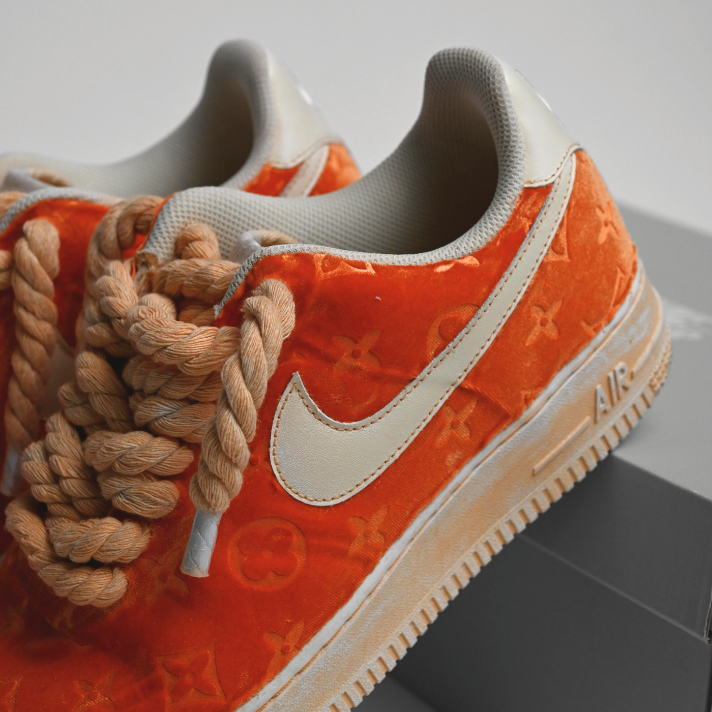 Orange LV Velvet Air Force 1