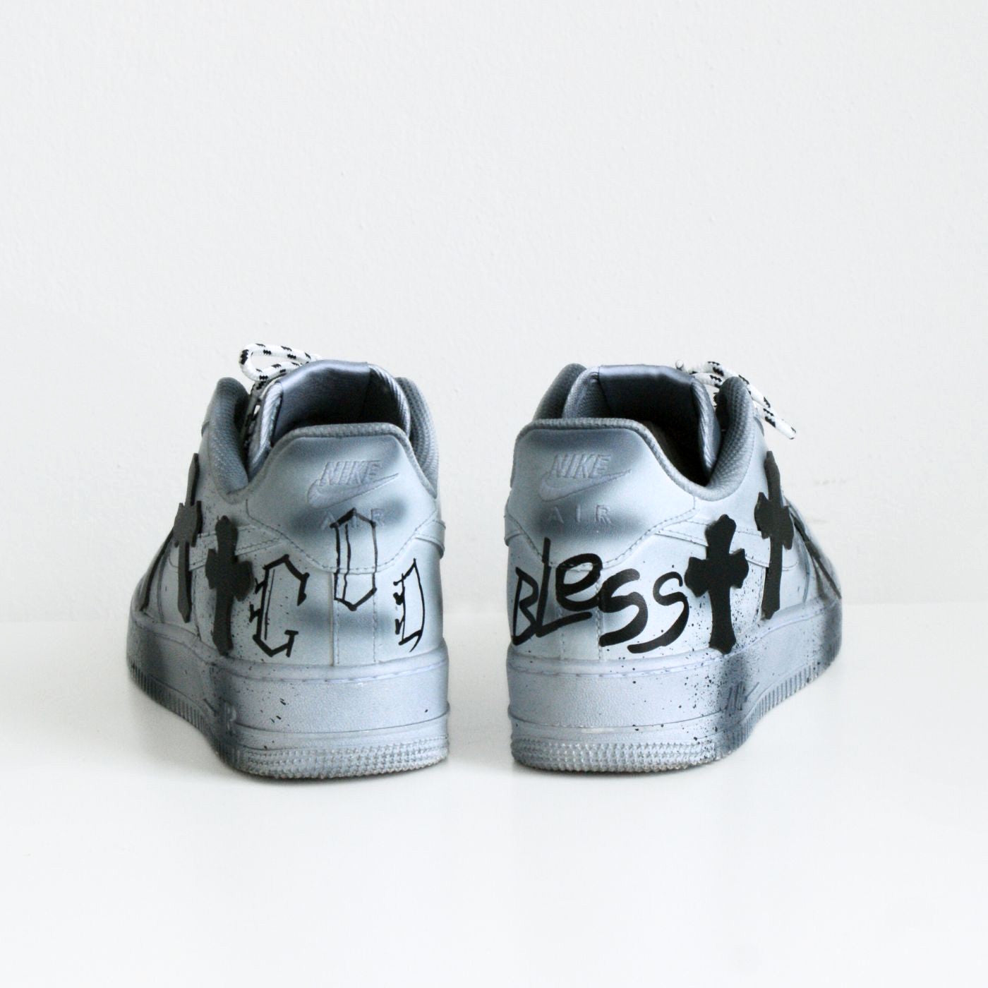 Blue Chrome Hearts Air Force 1