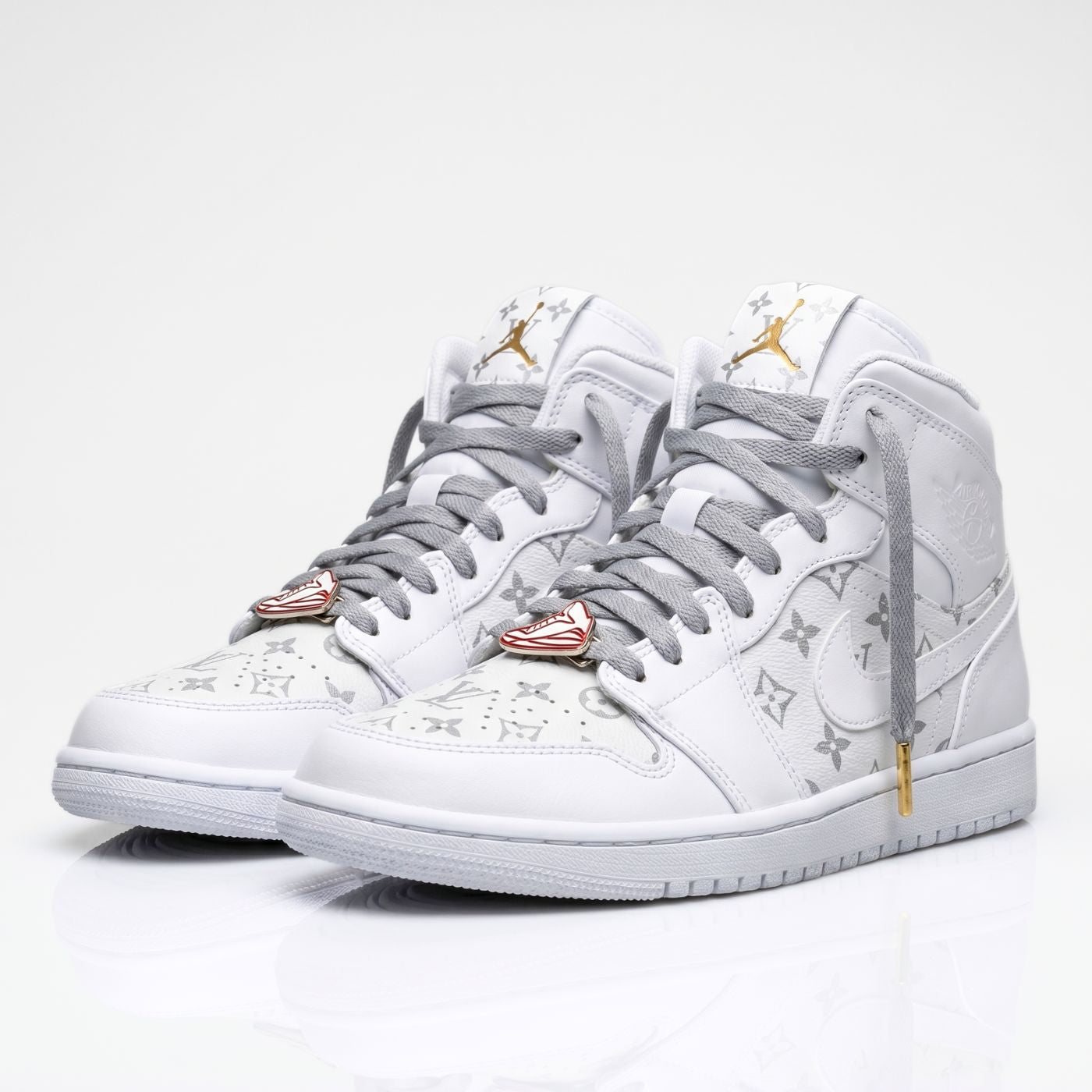 White LV Jordan 1 Mid