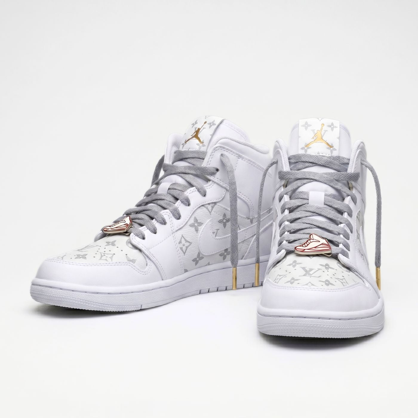 White LV Jordan 1 Mid