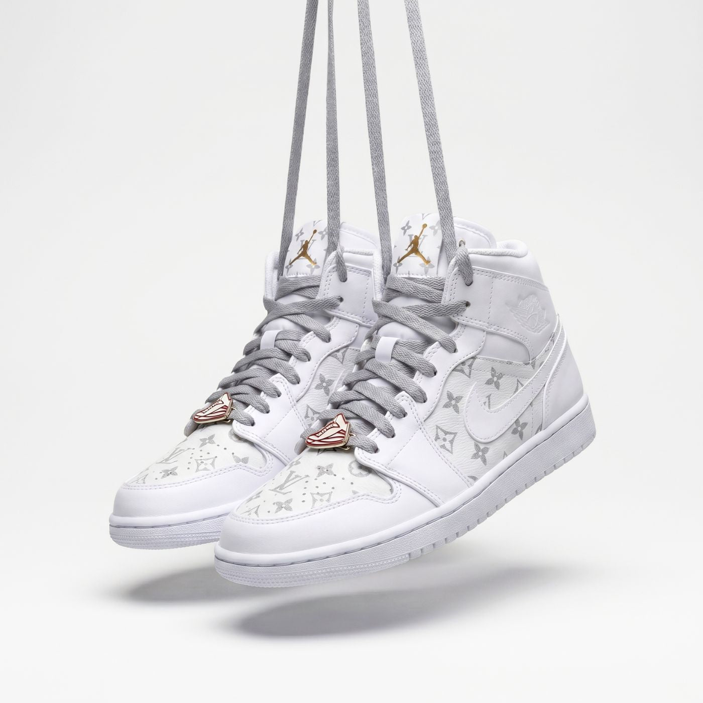 White LV Jordan 1 Mid