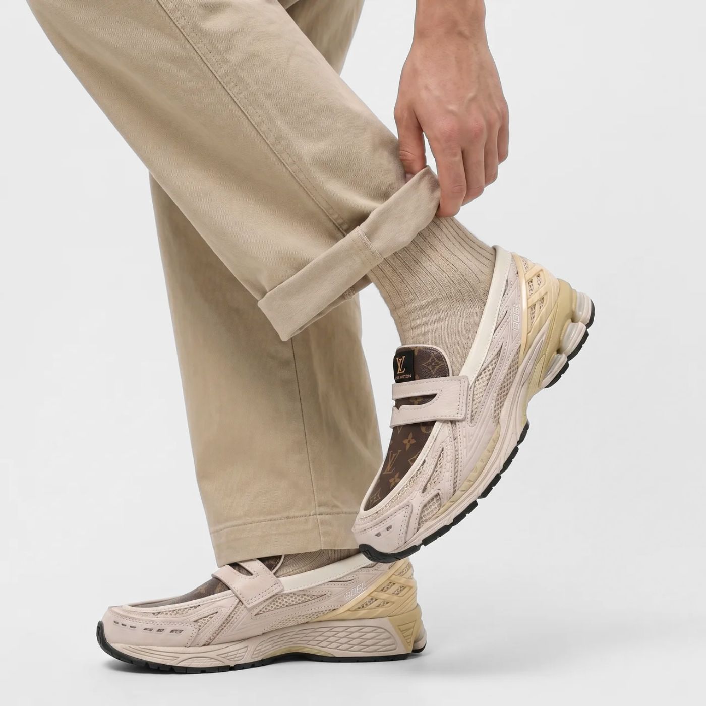 Khaki LV New Balance 1906L Loafers