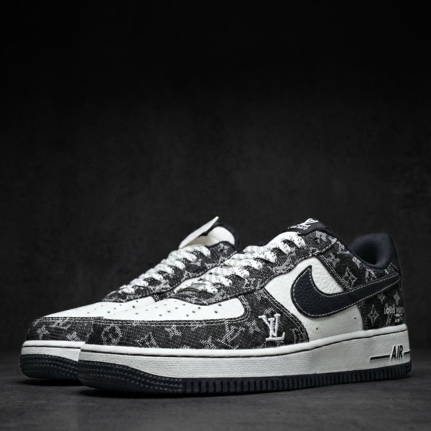 Black Denim LV Air Force 1