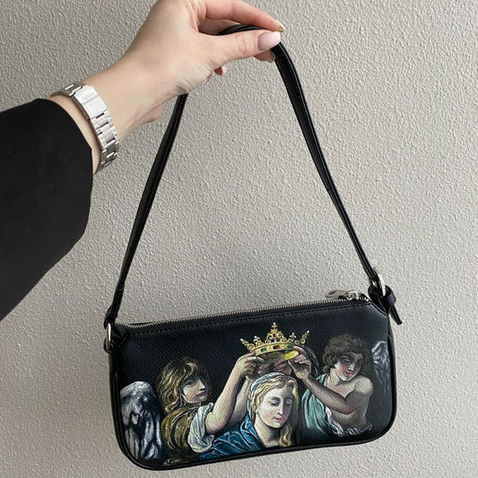 'Angel Crown Eco Tote' Hand-Painted Bag
