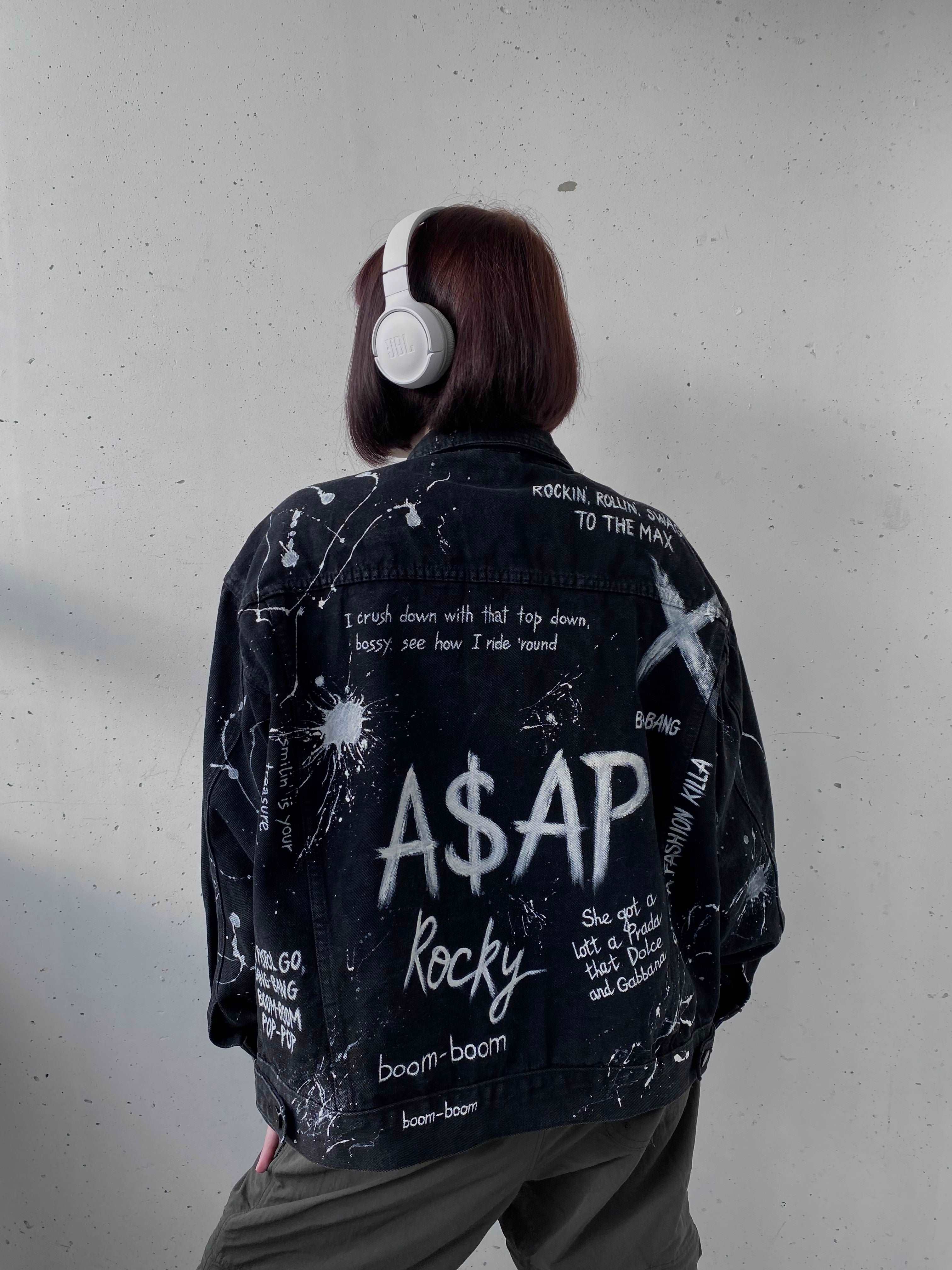 'Rocky Revelation' Hand-painted demin jacket