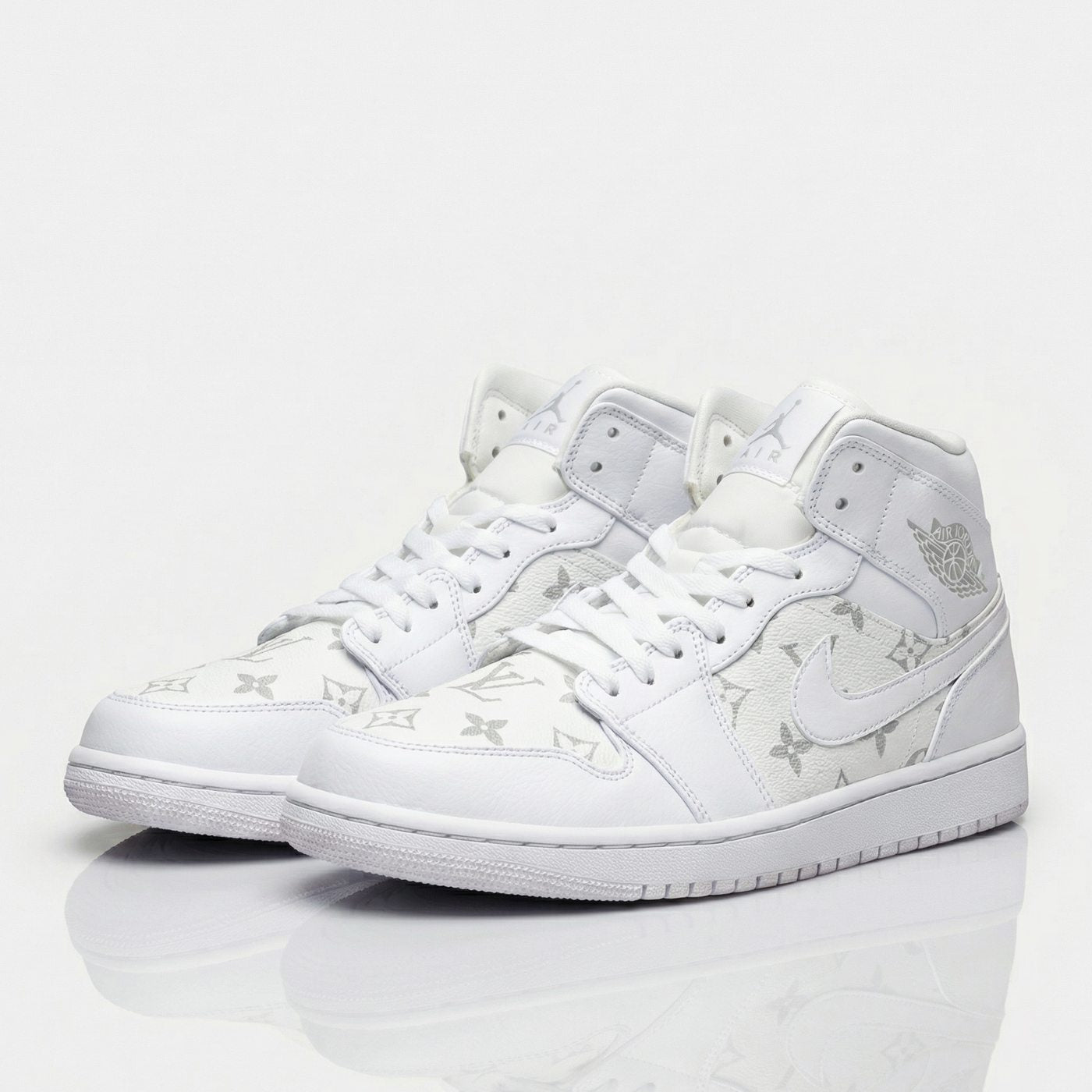 White LV Jordan 1 Mid