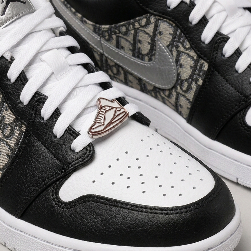 Silver Dior Air Jordan 1 Low