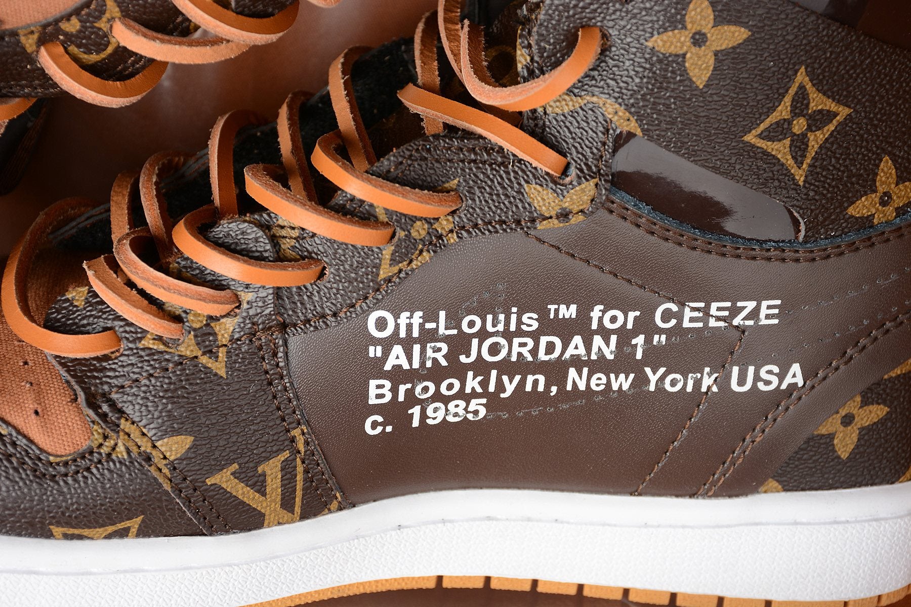 Shop Online Off-Louis LV Design on Nike Air Jordan 1 High