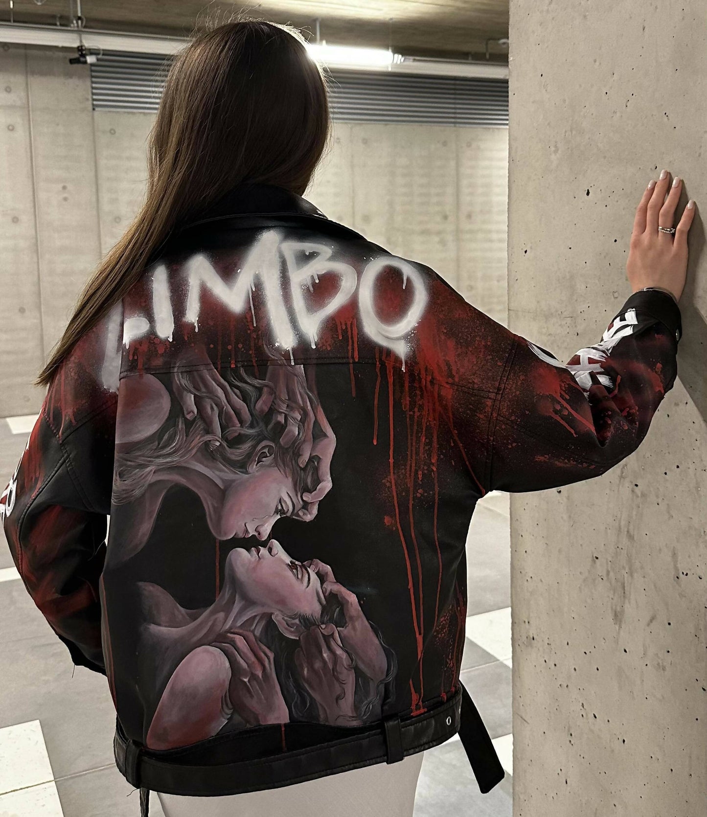'Limbo' Hand-Painted Leather Jacket