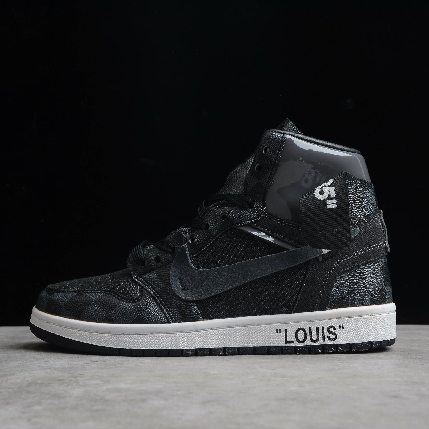 "Black Off-Louis LV" Nike Air Jordan 1 High