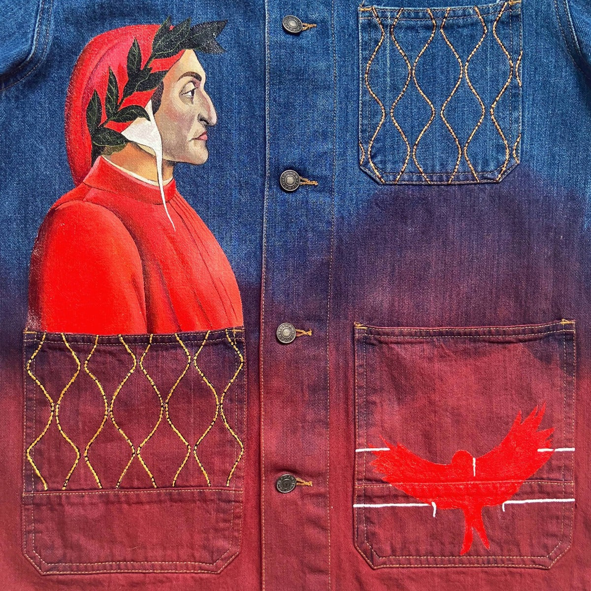 'Renaissance' Hand-Painted Denim Jacket