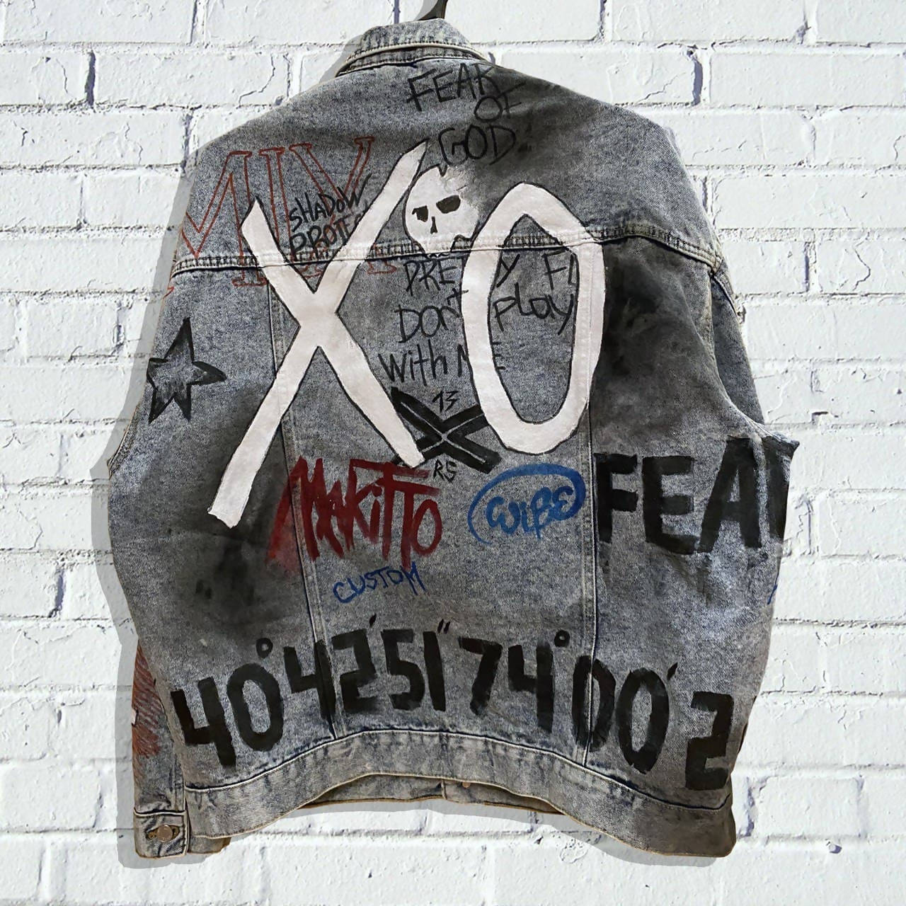 'XO' Hand-Painted Denim Jacket