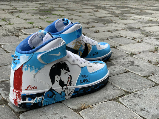 Custom handmade AF1 Mid FC NAPOLI Addition