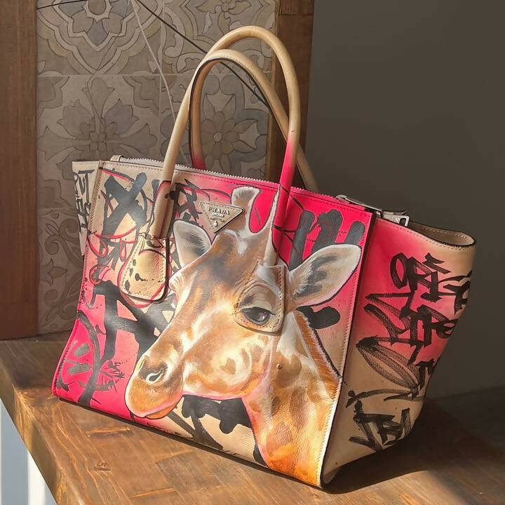 'Giraffe' Hand-Painted bag