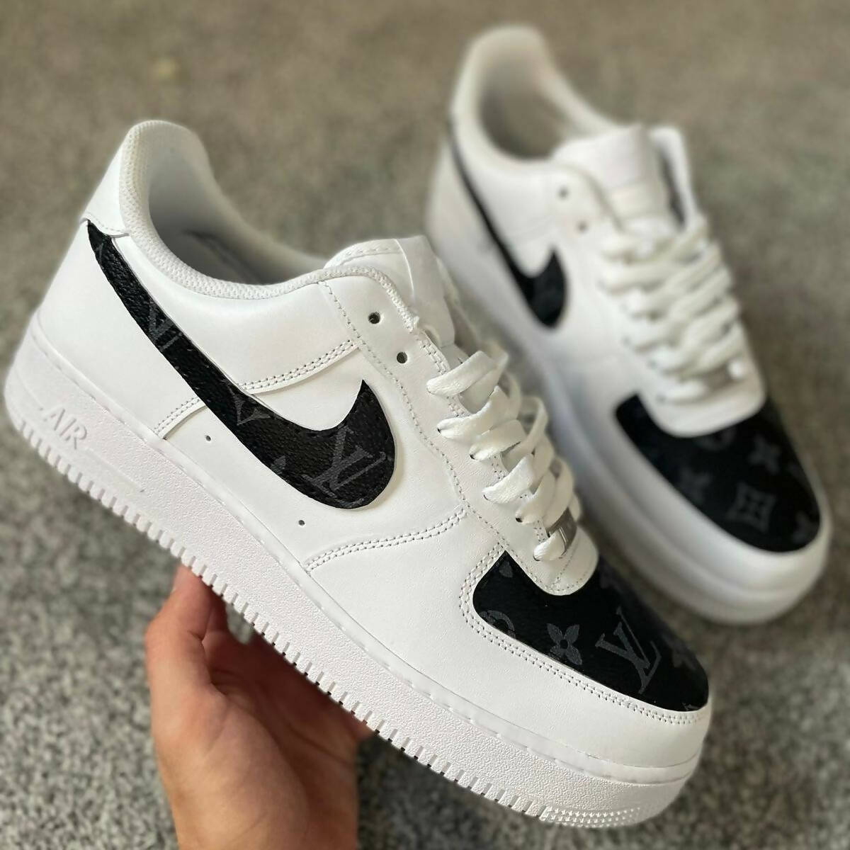 Black LV inspired Air Force 1